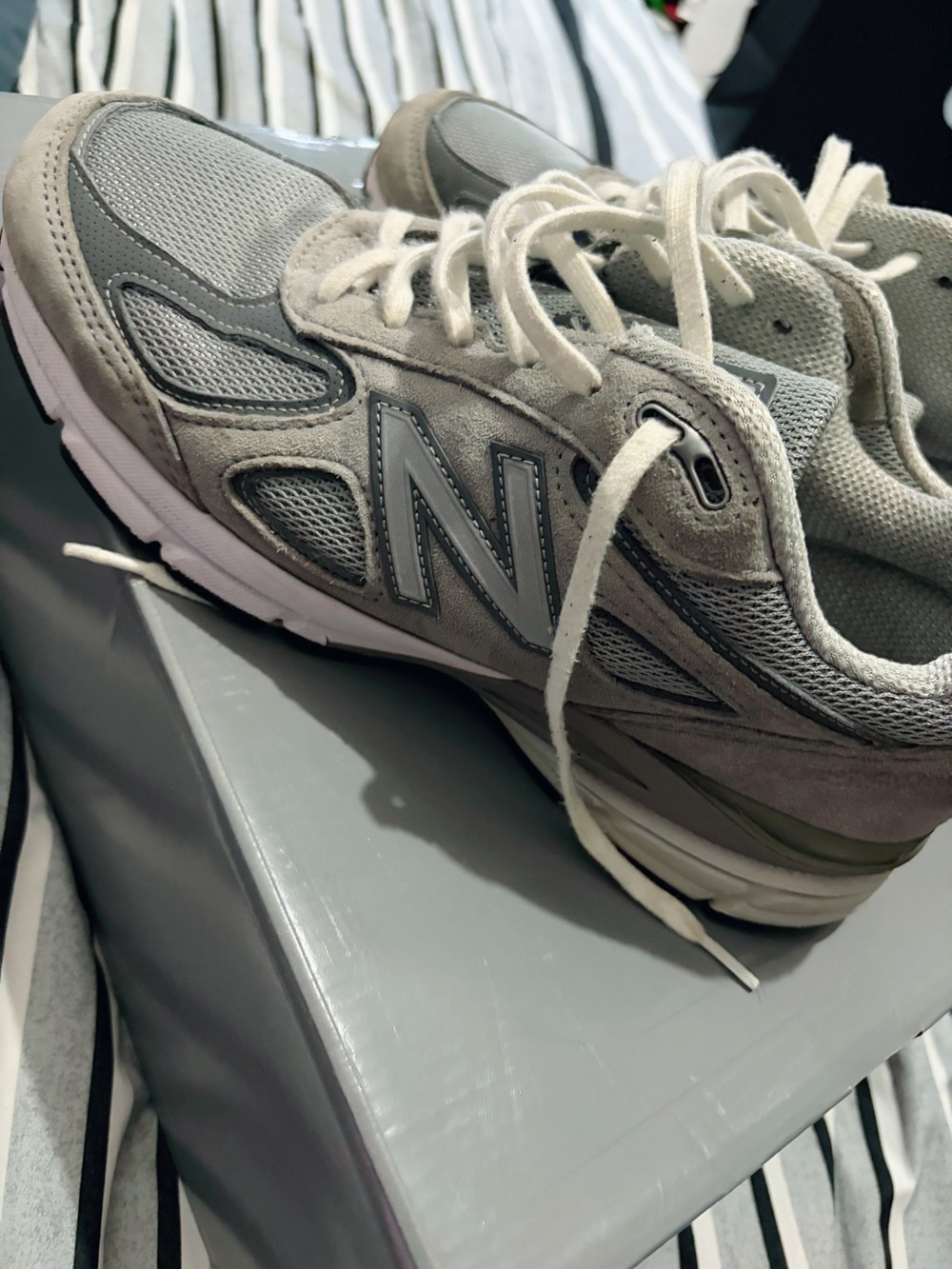 New Balance Silver/Grey Knit Running Shoes
